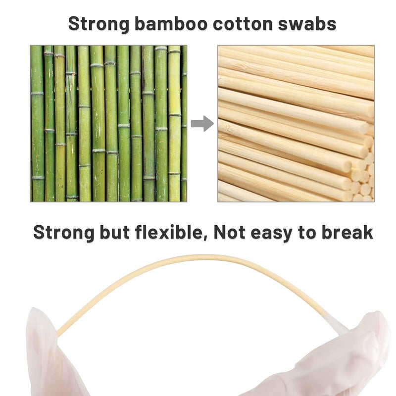 UrbanAbode Store 500PCS 6" Long Cotton Swabs in Storage Box - Strong Cotton Swabs with Wooden Sticks - Tipped Applicators for Gun Cleaning, Makeup Removing, Pet Care - Image 3
